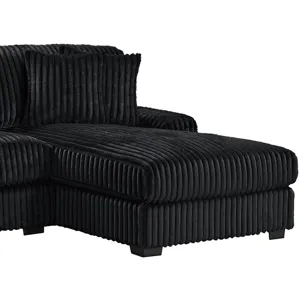 Nightfall Grand Cord Black Sectional 2PC Set