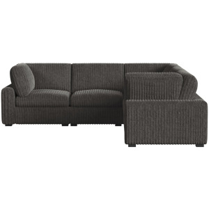 Esprit Grand Cord Charcoal Sectional 5PC Set