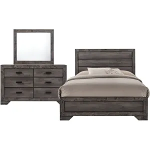 Nathan Grey Oak 3PC Queen Set