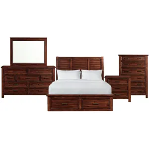 Sullivan Rich Cherry 5PC Set w/Queen Bed