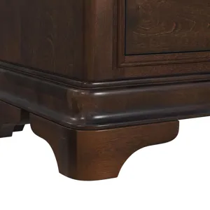 Cameron Cherry 3PC Set w/Queen Sleigh Headboard & Low Panel Footboard