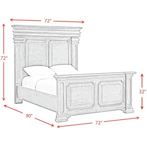Kings Court Grey 3PC Set w/Queen Bed