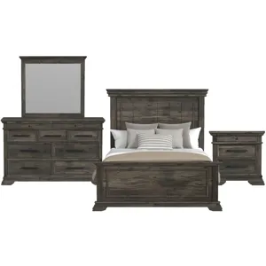 Park Ridge Charcoal 4PC Set w/Queen Panel Bed & NS