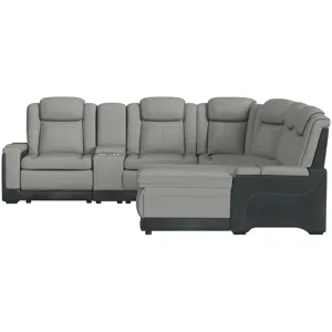 Lantana Rocky Cement/CharcoalSectional 6PC Set w/Chaise and DDT - (3)P2