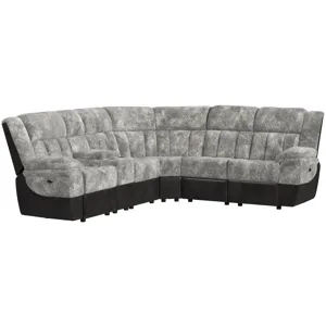 Santorini Dillon/Shire Grey Sectional 6PC Set w/Power- 2P