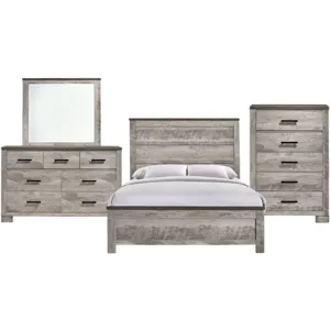 Millers Cove Grey 4PC Set w/ Queen Bed and CH