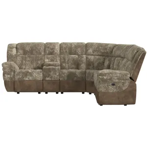 Santorini Dillon/Shire Cappuccino Sectional 6PC Set w/Power- 2P