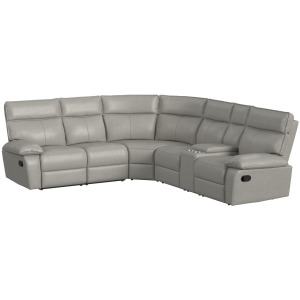 Wildcat Aviarah Leather Silver Sectional 3PC Set