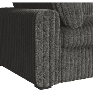 Esprit Grand Cord Charcoal Sectional 5PC Set & Ottoman