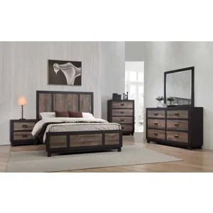 Harlington Walnut 3PC Set w/Queen Bed