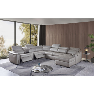Typhoon (VN) Darlington Pewter 4PC Sectional Set w/2 Power Recliners - (2)P