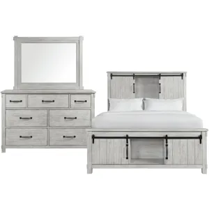 Scott White 3PC Set w/Queen Storage Bed