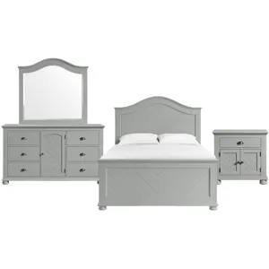 Kona Grey 4PC Set w/Queen Panel Bed & NS