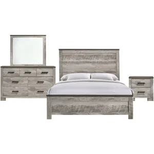 Millers Cove Grey 4PC Set w/ Queen Bed and NS