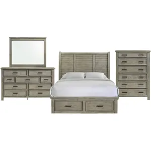 Sullivan Drift Grey 4PC Set w/Queen Bed with CH