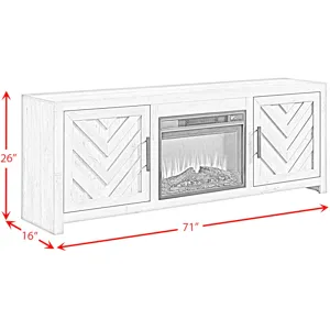 Eleanor White 4PC Set w/71" TV Console with Fireplace Insert (Ships in 4 Boxes)