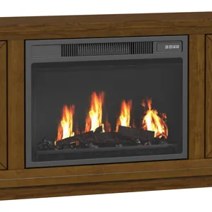 Santa Barbara Walnut 6PC Set w/60" TV Console with Fireplace Insert (Ships in 6 Boxes)