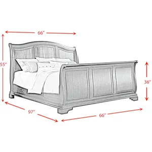 Cameron Cherry 3PC Set w/Queen Sleigh Bed