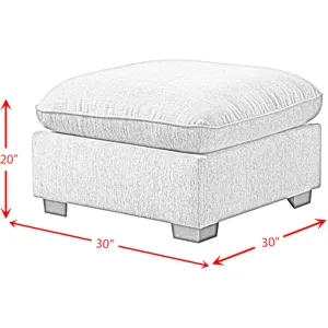 Deville Nova Grey 5PC Sectional & Ottoman