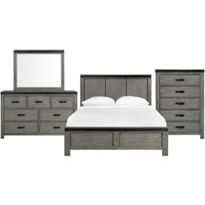 Wade Grey 4PC Queen Set w/CH