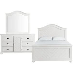 Kona White 3PC Set w/Queen Panel Bed