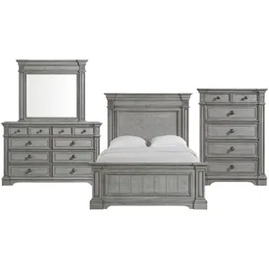 Glenmore Aged Grey 4PC Set w/Queen Bed & CH