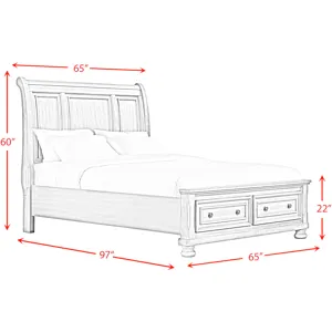 Kingston Cherry Brown 5PC Set w/Queen Storage FB Bed