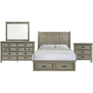 Sullivan Drift Grey 4PC Set w/Queen Bed with NS