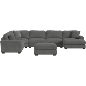 Arizona Steno Charcoal 6PC Sectional & Ottoman