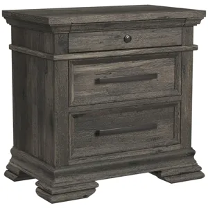 Park Ridge Charcoal 4PC Set w/Queen Panel Bed & NS