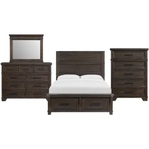 Colorado City Charcoal 4PC Set w/Queen Bed & CH