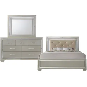 Platinum Champagne 3PC Set w/Queen Bed