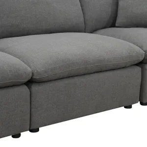 Cloud 9 Garrison Charcoal 4PC Sectional & Ottoman