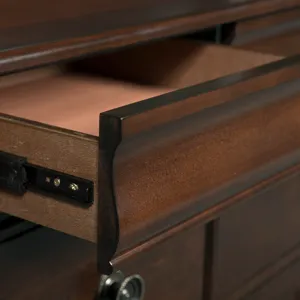 Cameron Cherry 3PC Set w/Queen Sleigh Headboard & Low Panel Footboard