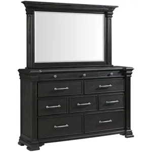 Kings Court Black 4PC Set w/Queen Bed and NS