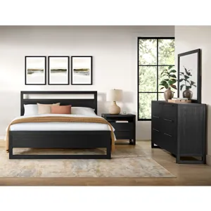 Island Black 4PC Queen Set w/NS