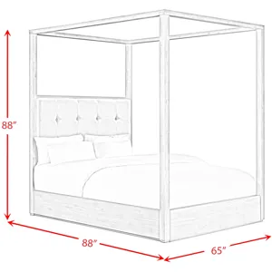 Arcadia Grey 5PC Set w/Queen Canopy Bed