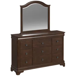 Cameron Cherry 3PC Set w/Queen Sleigh Headboard & Low Panel Footboard