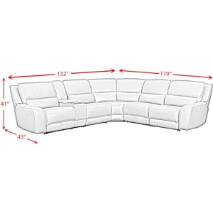 Black Hawk Simba Light Grey Sectional 6PC Set - (3)P2