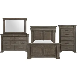 Kings Court Grey 4PC Set w/Queen Bed and CH