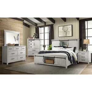 Scott White 5PC Set w/King Storage Bed