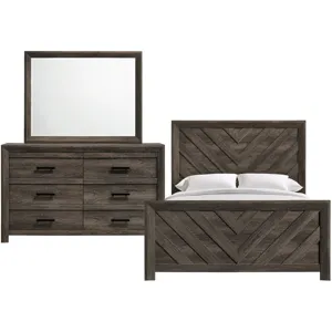 Eleanor Mocha Grey 3PC Set w/Queen Bed