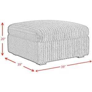 Esprit Grand Cord Charcoal Sectional 5PC Set & Ottoman