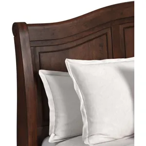 Cameron Cherry 3PC Set w/Queen Sleigh Headboard & Low Panel Footboard