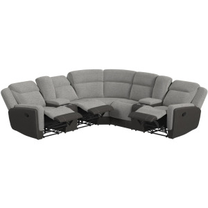 Hornet Rancho Grey Sectional 3PC Set w/2 Recliners