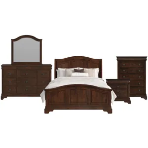Cameron Cherry 5PC Set w/Queen Bed