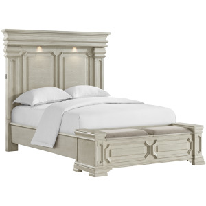 Kings Court White 5PC Set w/Queen Storage Bed