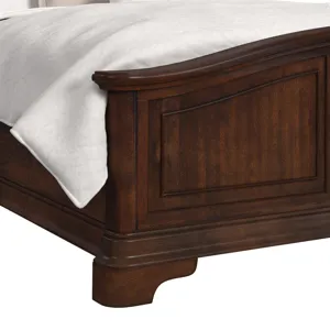 Cameron Cherry 3PC Set w/Queen Sleigh Headboard & Low Panel Footboard