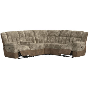 Santorini Dillon/Shire Cappuccino Sectional 6PC Set w/Power- 2P