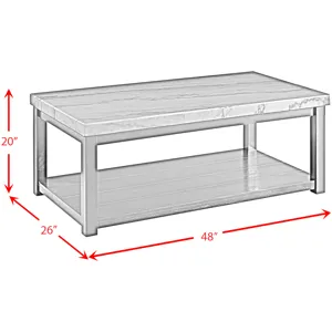 Marcello w/ Grey Top (CKS100) Rectangular Coffee Table w/Casters